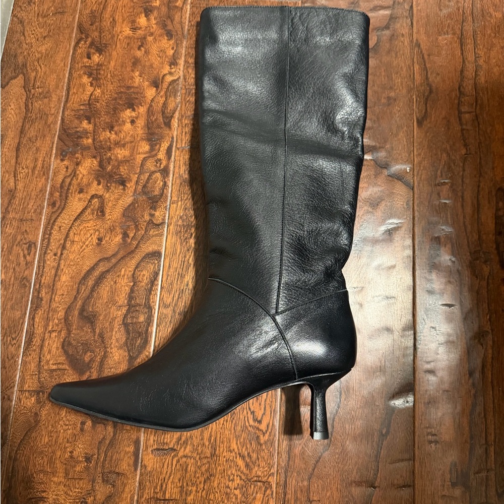 INTENTIONALLY BLANK EFF Black Knee-High Heeled Boots - Picture 4 of 11